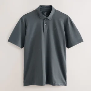 Charcoal Grey Regular Fit Short Sleeve Jersey Polo Shirts