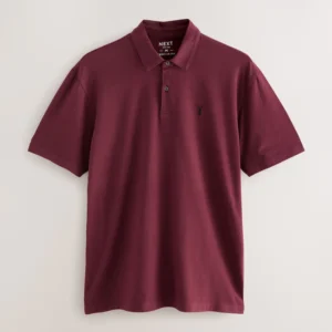 Burgundy Red Regular Fit Short Sleeve Jersey Polo Shirts